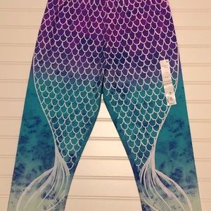 NWT Girls SO Mermaid Leggings Capri XL 16